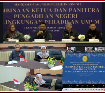 Zoom Meeting Pembinaan Ketua dan Panitera Pengadilan Negeri di Lingkugan Peradilan Umum 360x320